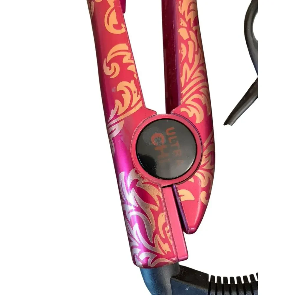 Ultra CHI Flat Iron Hair Straightener Pink Gold‎ Floral 1 Inch Ceramic